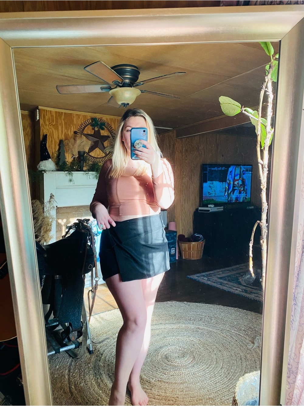 NWT Black Size M Suede Wrap Skort